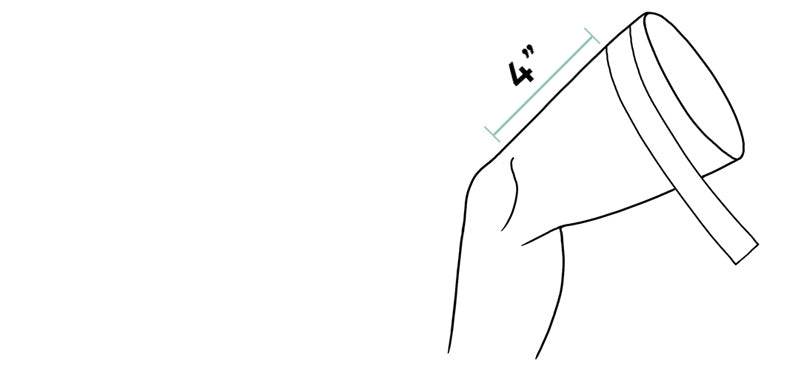 Measure 4 inches above the knee cap